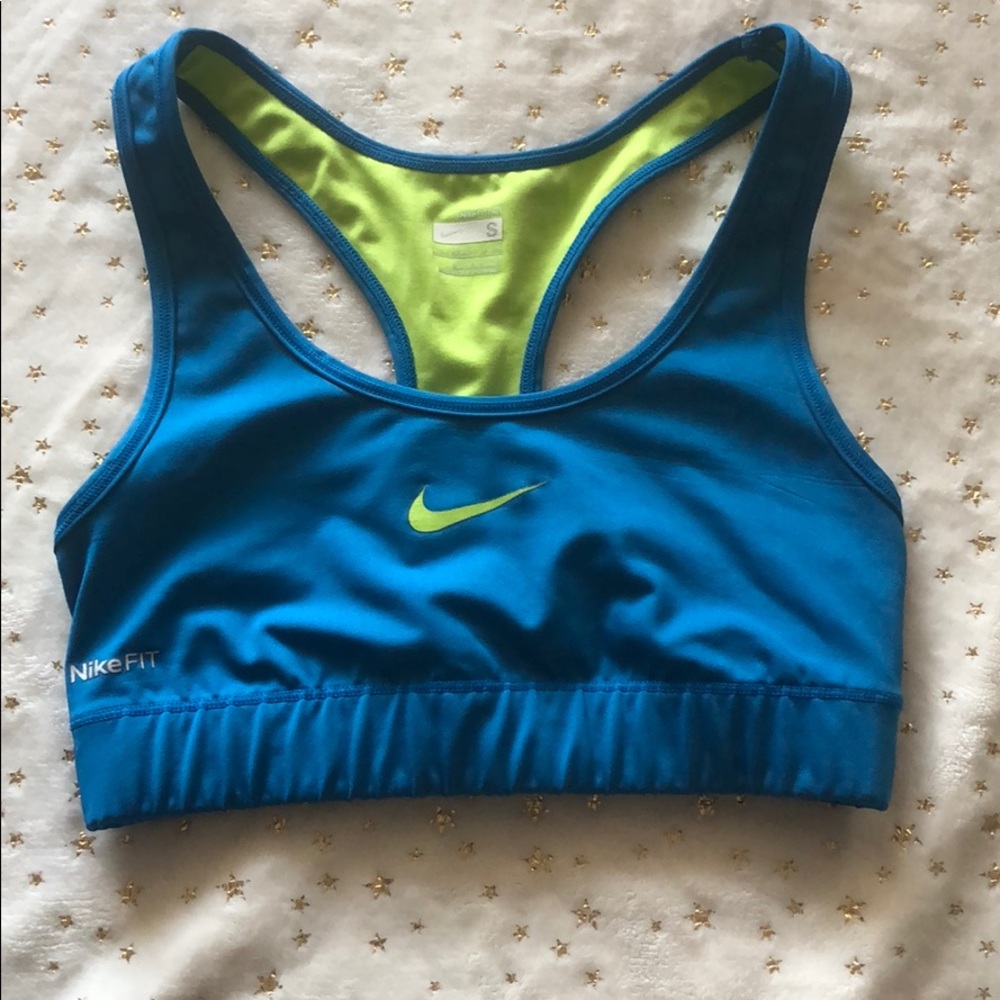 Blue Nike sports bra